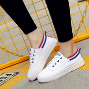 Mùa thu giày vải mới với phiên bản Hàn Quốc của đôi giày màu trắng giản dị giày phẳng sinh viên phẳng với đôi giày phụ nữ phần thấp