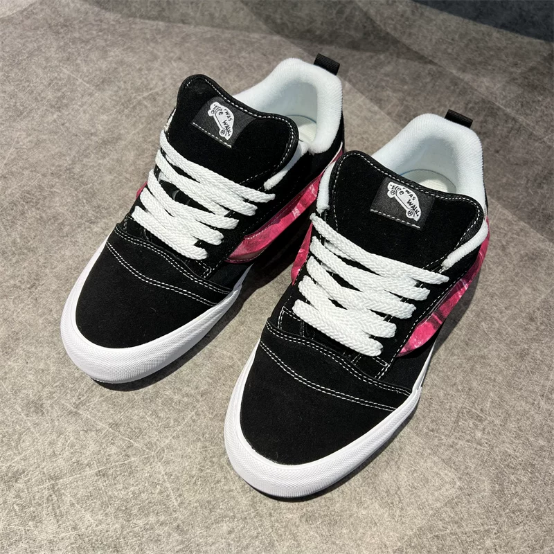 Американские ретро-беговые кроссовки KNU SKOOL fat bun shoes peaches joint black powder стиль мужские и женские туфли