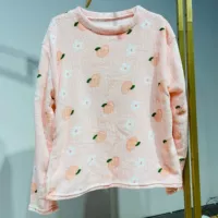 Утолщенный теплый топ - розовый персик.