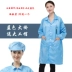 Quần áo bảo hộ lao động chống tĩnh điện có mũ trùm đầu sọc xanh trắng xưởng sản xuất quần áo không bụi điện tử chia top 