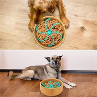 Pet Dog Feeding Food Bowls Puppy Slow Down Eating Feeder