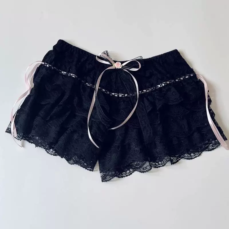 Коттеджная кокетка Y2K 00s винтажные шорты для женщин, милое кружево LACE TR