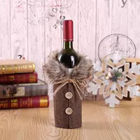 Xmas Wine Bottle Dust Cover Christmas Decoration Home Party