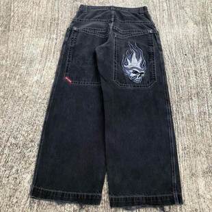 Широкие джинсы (JNCO) Y2K хип‑хоп с мультяшным принтом, винтажный уличный стиль