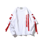 Châu âu và Hoa Kỳ hip-hop đường phố streamers giả hai mảnh áo len áo len nam dài tay áo mùa thu Hàn Quốc phiên bản của thủy triều sinh viên bf lỏng t-shirt