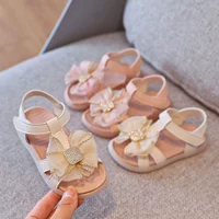 Сандалии, пляжная детская пляжная обувь с бантиком для принцессы, сезон 2021, подходит для подростков