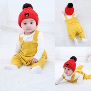 Quần áo xuân hè thu đông cộng với quần áo nhung cho bé 0-1-2-3 tuổi bé gái jumpsuit trẻ em quần dài P bib 6-12 tháng - Áo liền quần