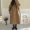 Áo khoác cashmere hai mặt yến mạch nữ dài 2019 mùa đông mới Hàn Quốc áo len hai dây lỏng lẻo - Accentuated eo áo