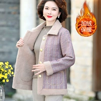 Демисезонный пуховик для матери, утепленное термобелье, флисовая куртка, длинный рукав, 40 лет, для среднего возраста