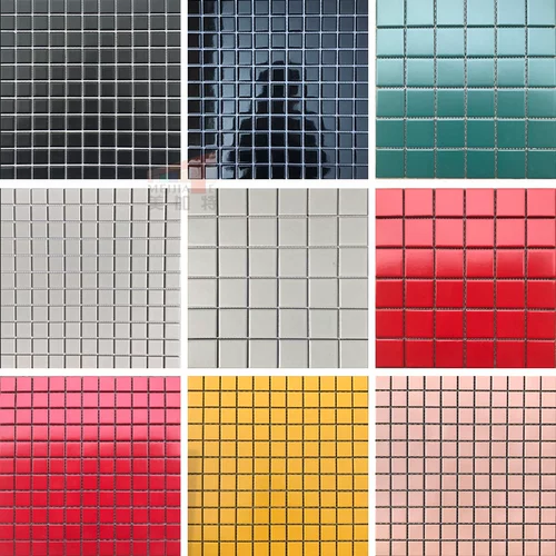 Черно -белая розовая желтая темно -зеленая большая красная керамическая мозаичная ванная кухня Ktv Bar Mosaic