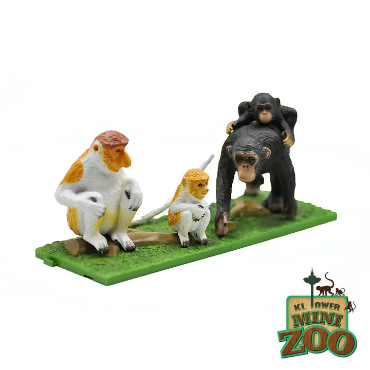 Chimpanzee xuất Nhật chính hãng mô phỏng mô hình động vật khỉ vòi tinh tinh bằng đồ chơi trang trí cảnh - Đồ chơi gia đình