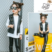 Đặc biệt hàng ngày trẻ em da vest 2018 mới Hàn Quốc phiên bản của cậu bé pu da vest cô gái 2-9 tuổi áo khoác
