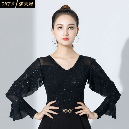 Современный танцевальный топ для женщин для взрослых V-образных V-образных.