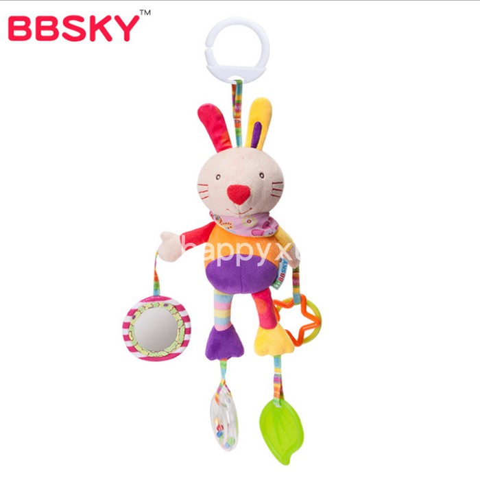 Bbsky Rabbitfree shipping recommend SKKBABY lovely animal bell Bao Baoche Bed hanging Gutta percha Toys