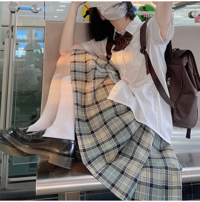 taobao agent Walnut JK [Real Erotic Law] Spot wool school confession and other matcha green grid original JK uniform skirts