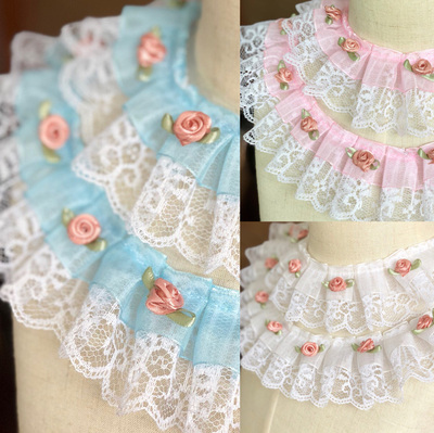 taobao agent Three dimensional lace retro clothing for princess flower-shaped, decorations, flowered