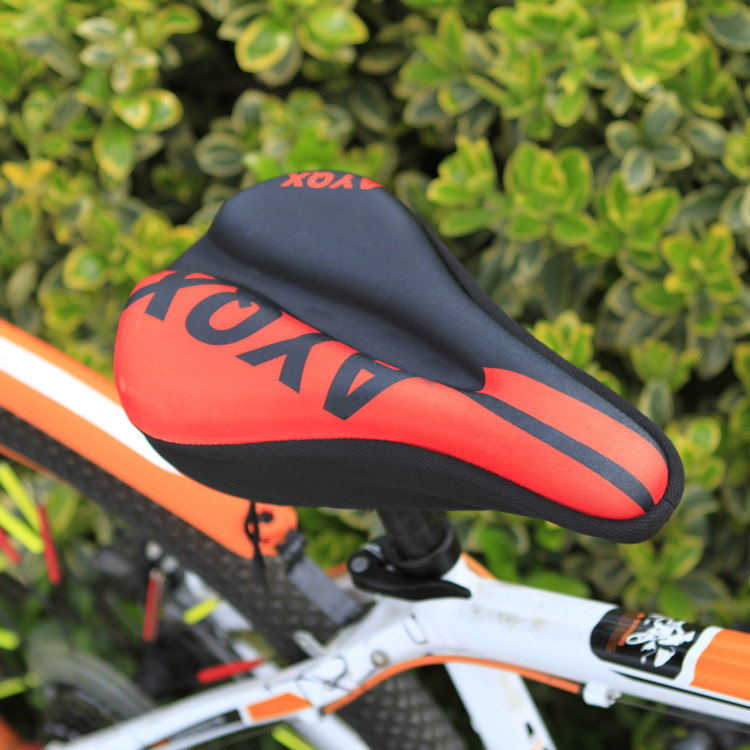 Red With CharactersBicycle Cushion cover Riding equipment Road vehicle thickening Sponge cushion Cycling parts Mountain bike Seat cover