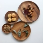 Nhật bản Gỗ Keo Đĩa Retro Tấm Gỗ Nhà Sáng Tạo Nhỏ Bằng Gỗ Tấm Bằng Gỗ Tròn Ăn Sáng Tấm Snack khay trà bằng gỗ lũa