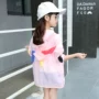Cô gái mặt trời bảo vệ quần áo mùa hè 2018 mới phần dài siêu mỏng nước ngoài khí lớn trẻ em chống uv áo khoác thoáng khí áo trẻ em