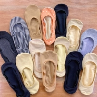 Летние тонкие хлопковые шелковые нескользящие невидимые носки, в корейском стиле