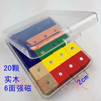 Магнитный куб из натурального дерева, 2см, 7 цветов, 20 шт