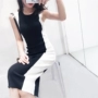 Hàn Quốc phiên bản của màu khâu trong phần dài của dệt kim vest váy nữ 2018 mùa hè mới cao eo mỏng tính khí ăn mặc váy khoét eo