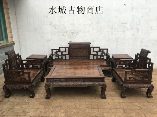 Antiques Ming и Qing Furniture Шесть шесть наборов в династии позднего Цин, полная призрачных лиц