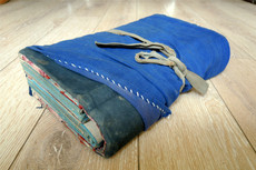 Резьба из бумаги 女红收藏1805-清代边疆布面剪纸用折叠式纸质分栏储物筐-好品难得