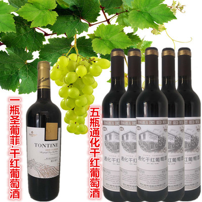 1瓶圣葡菲干红+5瓶通化干红