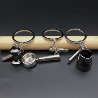 Cà phê sáng tạo keychain bột máy pha cà phê xử lý cốc sữa mặt dây chuyền đồ dùng cà phê đơn giản đồ trang sức nhỏ bình pha cà phê thông minh