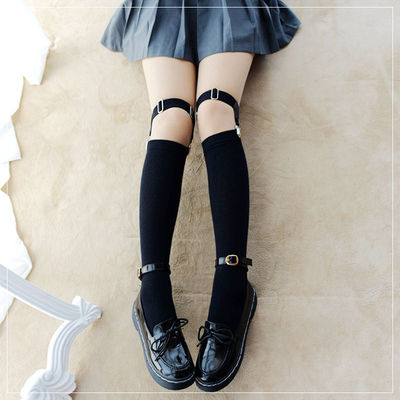 taobao agent Darkness Lolita calf socks, knitted mid socks, Gothic basic socks socks, decorative legs, eldest girl