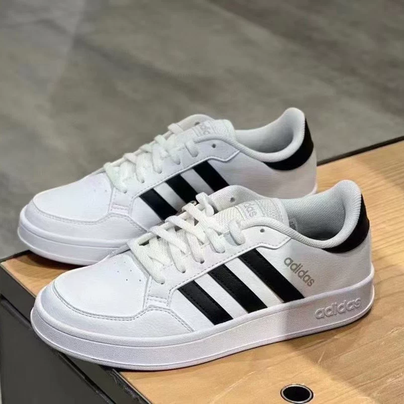 Adidas Breaknet черная трёхполосная женская спортивная повседневная досочная обувь FX8724