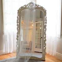 Суд ветер -антикварное белое французское резное зеркало вилла свадебная магазин зеркало высокое заправка