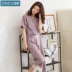 Jing Yun 2018 bộ đồ ngủ mới của phụ nữ cotton ngắn tay giản dị phục vụ tại nhà mùa hè nữ mỏng có thể mặc bên ngoài phù hợp bộ thể thao nữ mùa đông Bên ngoài ăn mặc