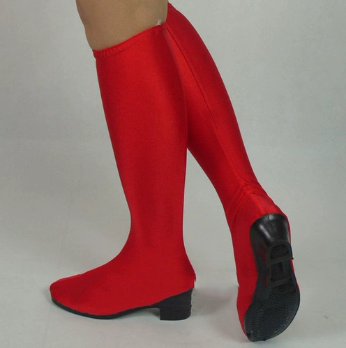 Этнические ботинки, красные высокие эластичные высокие сапоги, туфли