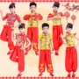 Trẻ em mở bài hát khiêu vũ lễ hội đỏ cho bé trai và bé gái Tiếng trống theo phong cách Trung Quốc váy công chúa mầm non