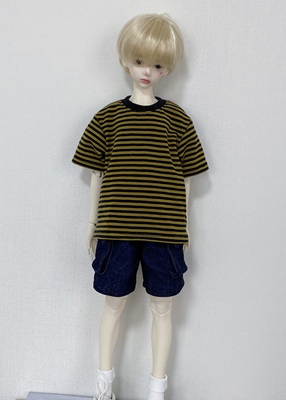taobao agent Melon seeds and ball BJD baby clothes self -made four -point T -shirt loose stripes T