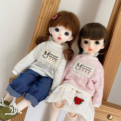 taobao agent [Pink has been supplemented] Self -made BJD baby clothing 6 separates trapped sweater daily casual loose men and women 1/6