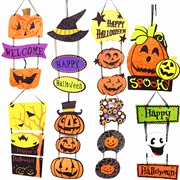 Mặt dây chuyền thẻ Halloween Bí ngô treo Đồ dùng trang trí Halloween Mẫu giáo Cảnh vải treo tường - Sản phẩm Đảng / Magic / Hiệu suất