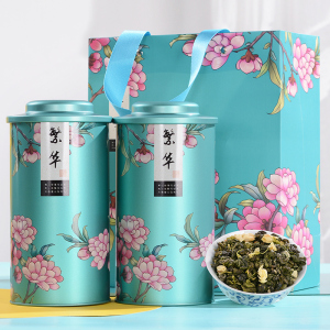 过年春节送礼礼品【茉莉花茶500g】浓香型茉莉绿茶花茶2罐礼盒装
