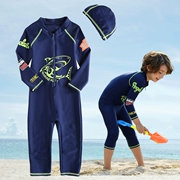 Hàn quốc phiên bản của cá mập kem chống nắng trẻ em áo tắm Xiêm cậu bé cậu bé lớn bé dài tay áo mùa xuân nóng ấm lặn snorkeling phù hợp với