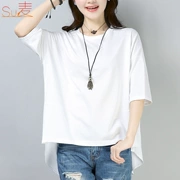 Áo ngắn nữ 2019 mùa hè mới phiên bản Hàn Quốc áo thun nữ rộng tay ngắn màu trắng hoang dã áo thun nữ mỏng - Áo phông