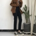Thu đông 2018 phiên bản mới của Hàn Quốc eo cao sang trọng là mỏng đen thẳng chân nhỏ quần denim dài nữ sinh viên short bò nữ đẹp Quần jean