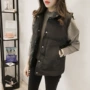 Bản gốc mùa thu đông mới vest lỏng nữ ngắn quần cotton hoang dã phiên bản Hàn Quốc 2018 vest sinh viên áo ngắn áo khoác gió nữ