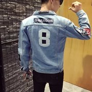 Mùa xuân Nam Áo Khoác Mỏng Áo Khoác Nam Hàn Quốc Slim Sinh Viên Bình Thường Denim Jacket Xu Hướng của Nam Giới Mặc