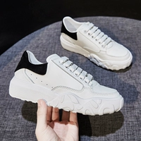 Белая обувь на платформе, высокие кроссовки, коллекция 2021, из натуральной кожи