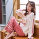 Bộ đồ ngủ mùa xuân và mùa thu nữ phong cách công chúa Hàn Quốc dài tay có thể mặc bên ngoài mùa thu và xu hướng mùa đông phù hợp với cô gái phục vụ nhà - Bên ngoài ăn mặc