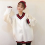 Mùa xuân của phụ nữ 2018 mới của Hàn Quốc phiên bản của ngọt ngào V-Cổ màu phù hợp với cộng với nhung dài tay áo len sinh viên hoang dã áo khoác áo sơ mi măng tô nữ