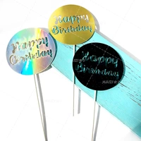 Круглый бренд яркий лицо Black Happy Birthday Birthday Coate Account. Неудовлетворительная вечеринка