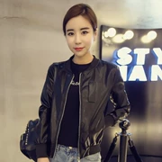 2017 mùa thu mới Hàn Quốc phiên bản của slim slim da phụ nữ ngắn sinh viên pu leather jacket cá tính xe máy áo khoác thủy triều